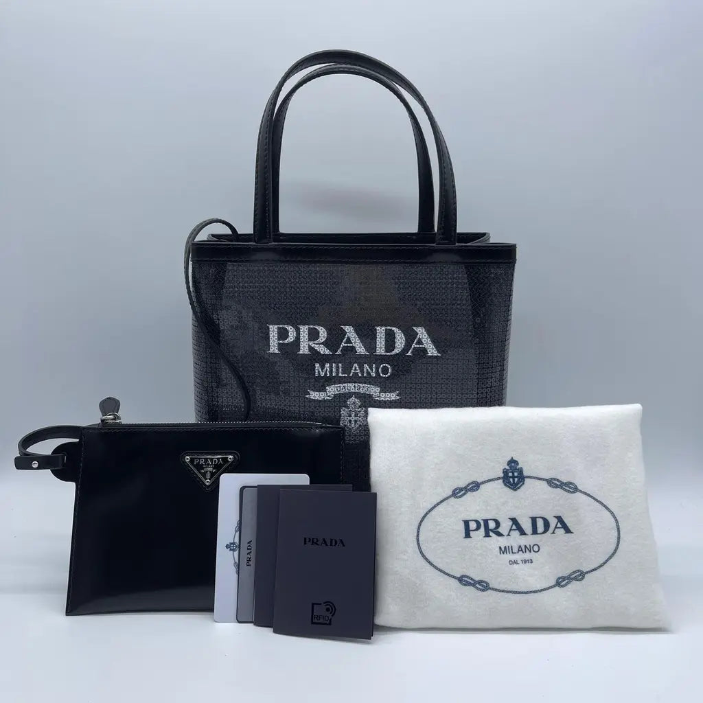 Prada Rete Paillettes Tote Bag