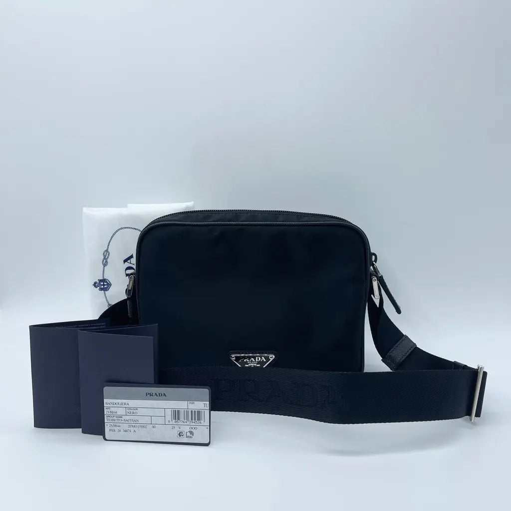Prada Tessuto + Saffiano Shoulder Bag