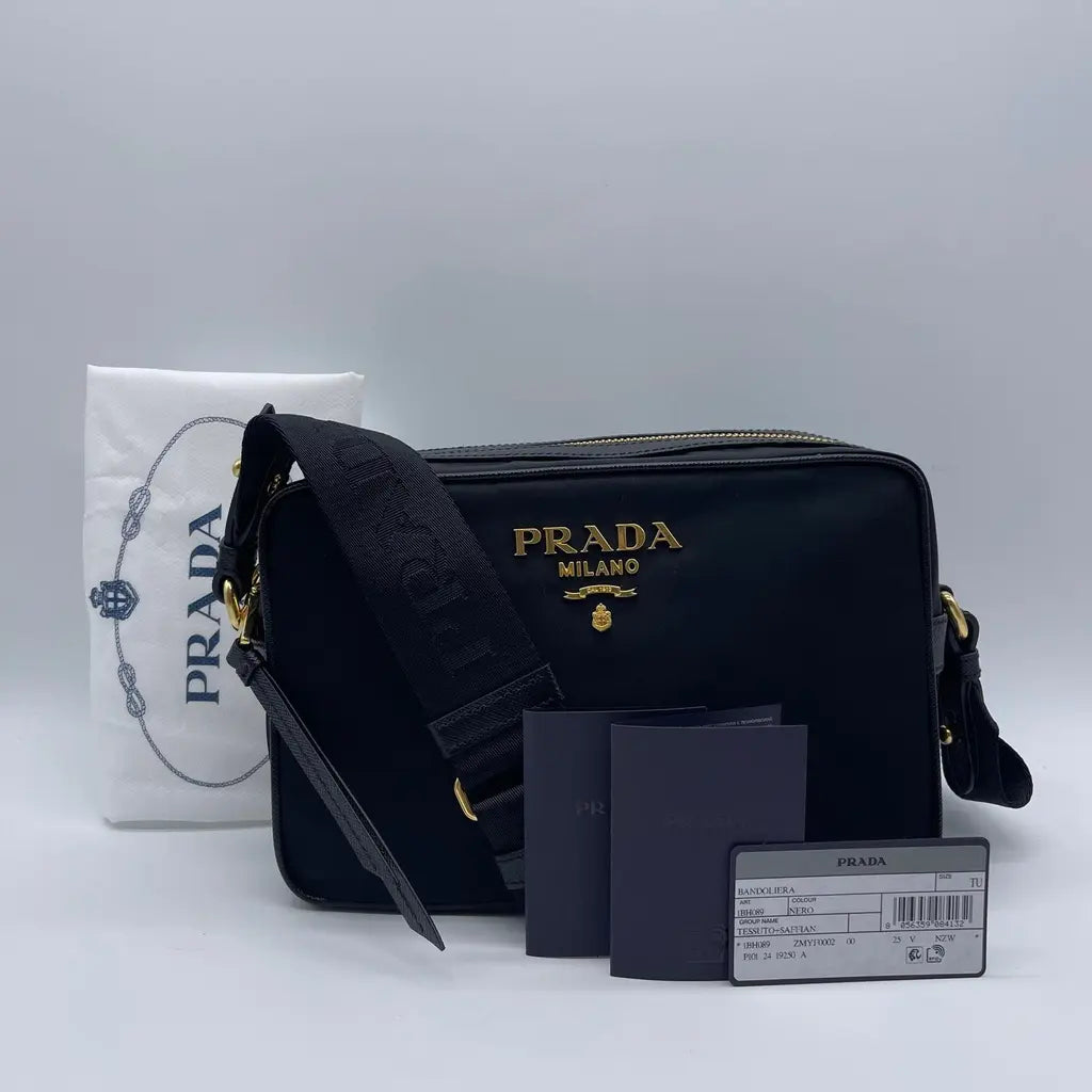 Prada Tessuto+Saffiano Shoulder/Crossbody Bag