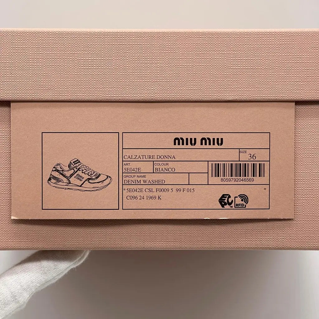 Miu Miu Denim Washed Sneaker Size 36
