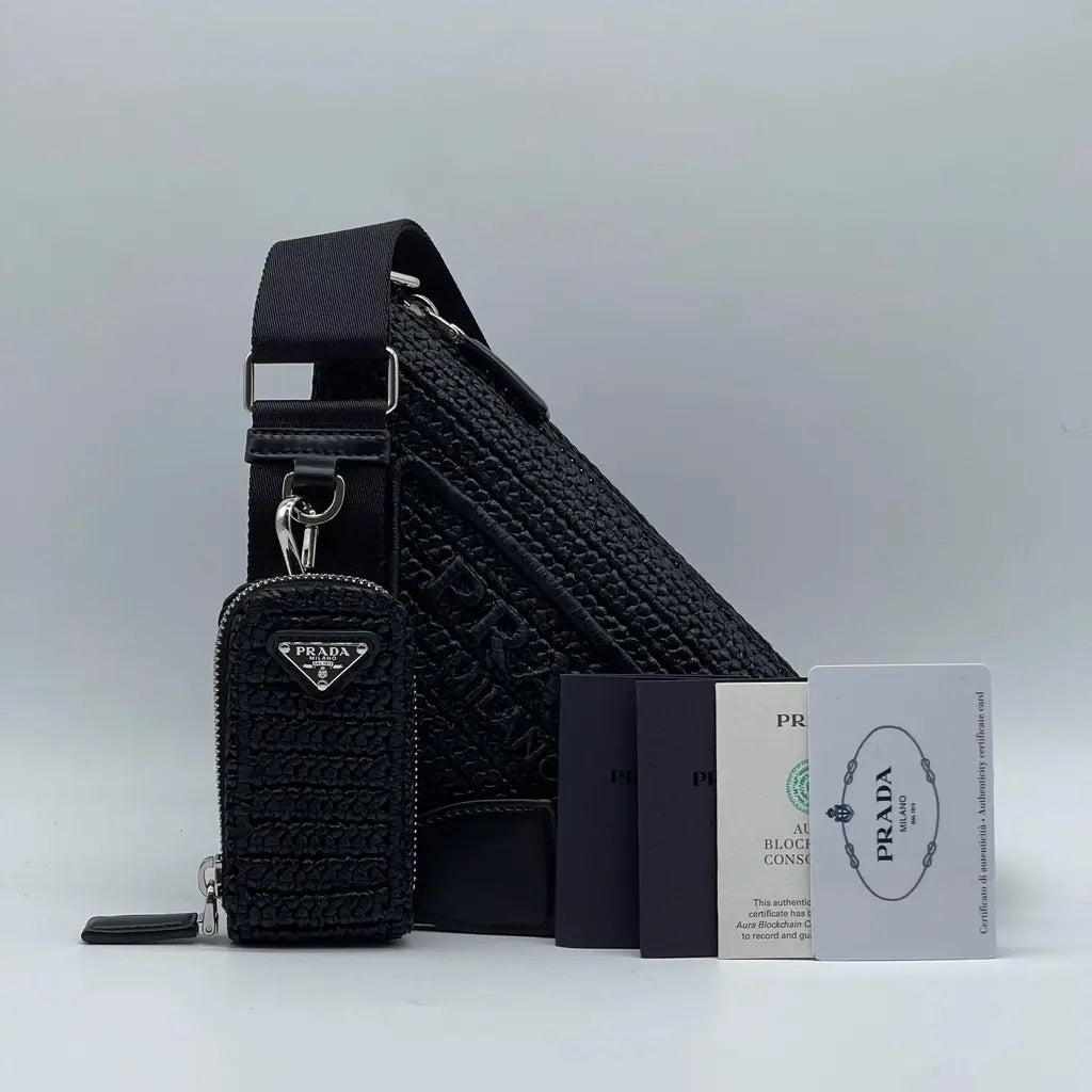 Prada Rafia Triangle Bag