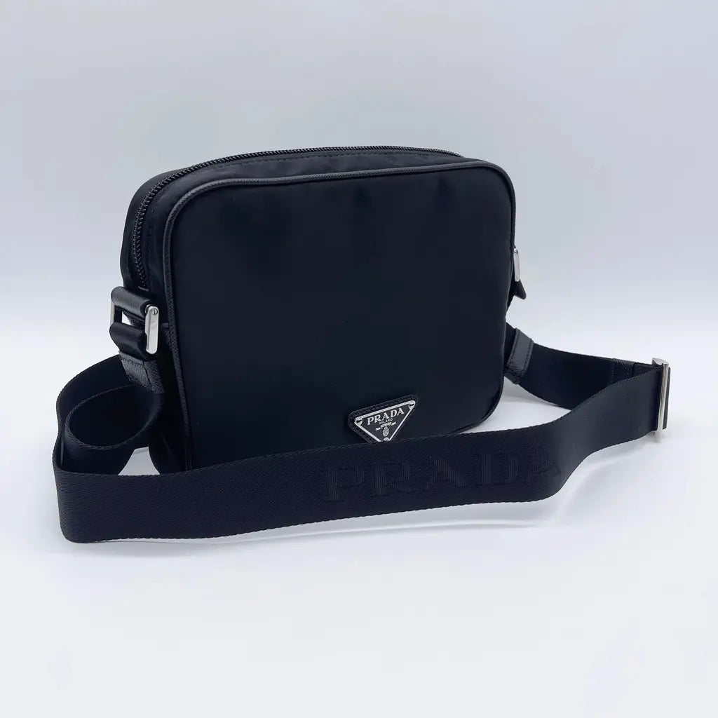 Prada Tessuto + Saffiano Shoulder Bag