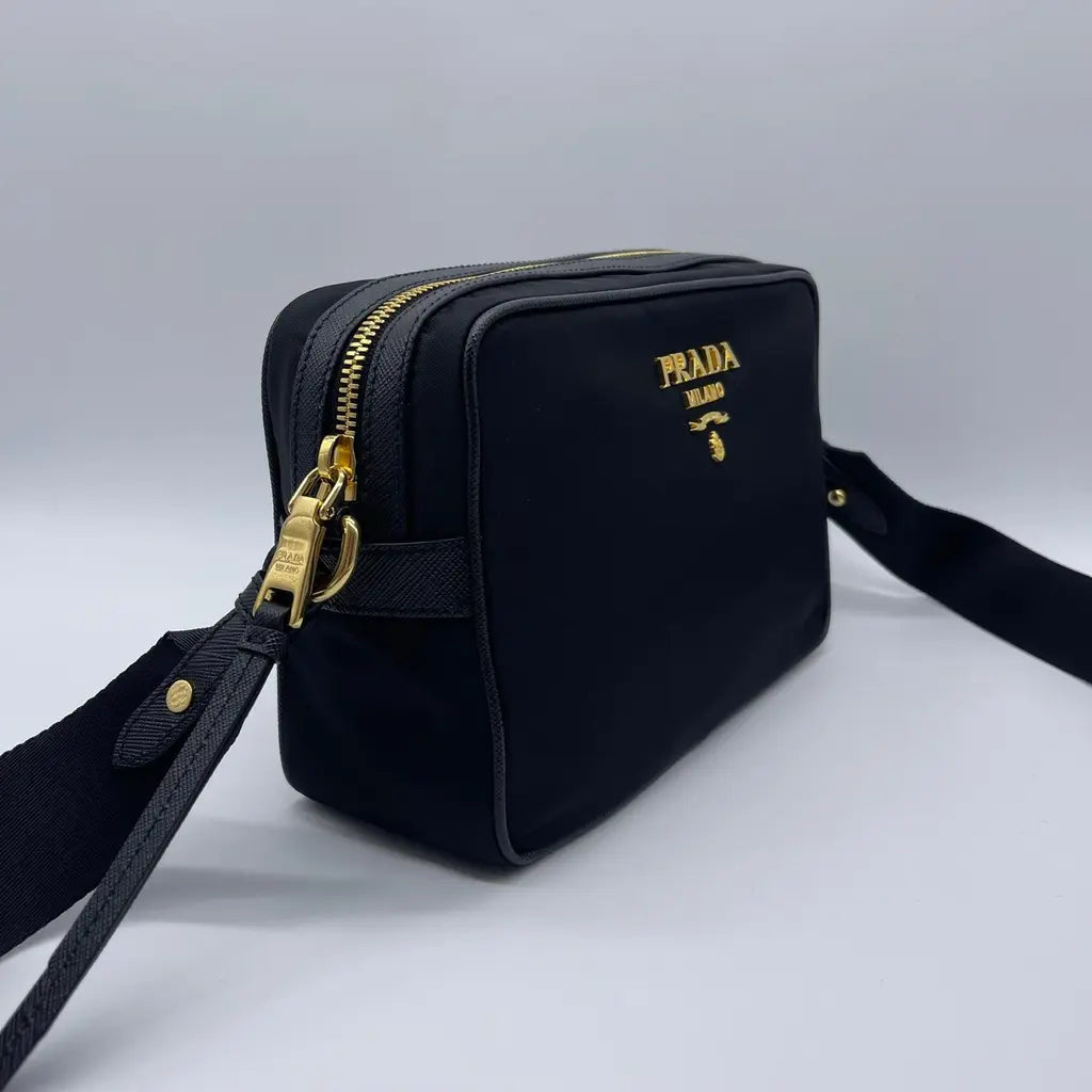 Prada Tessuto+Saffiano Shoulder/Crossbody Bag