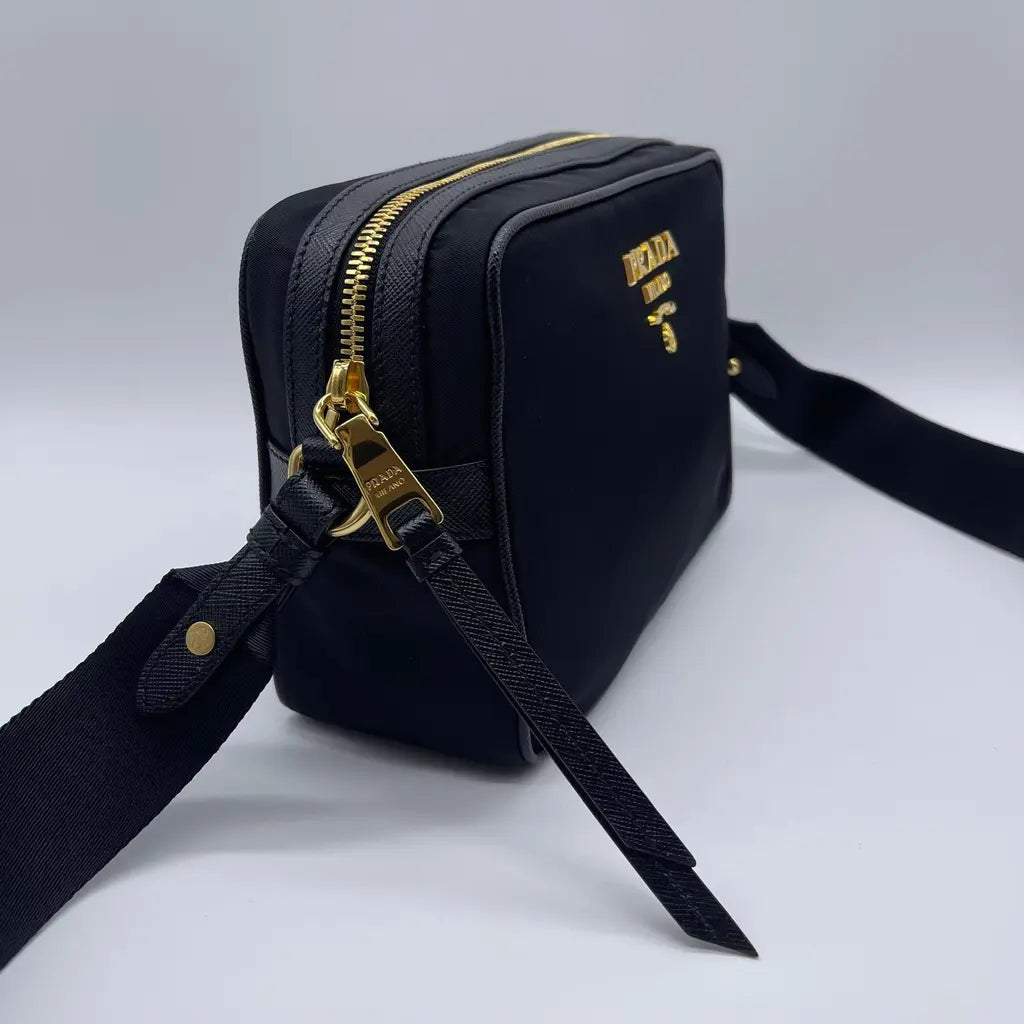 Prada Tessuto+Saffiano Shoulder/Crossbody Bag