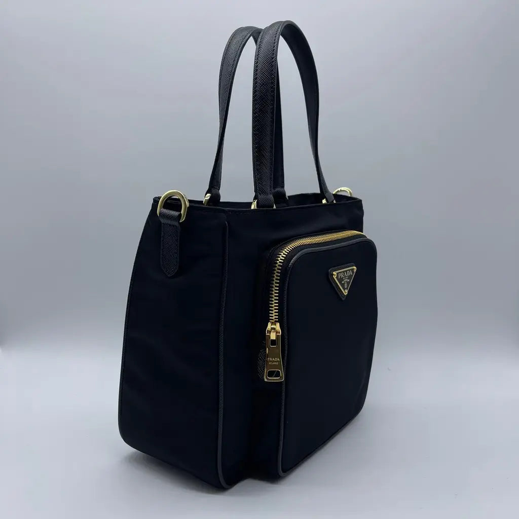 Prada Tessuto+Saffiano Shopping Bag