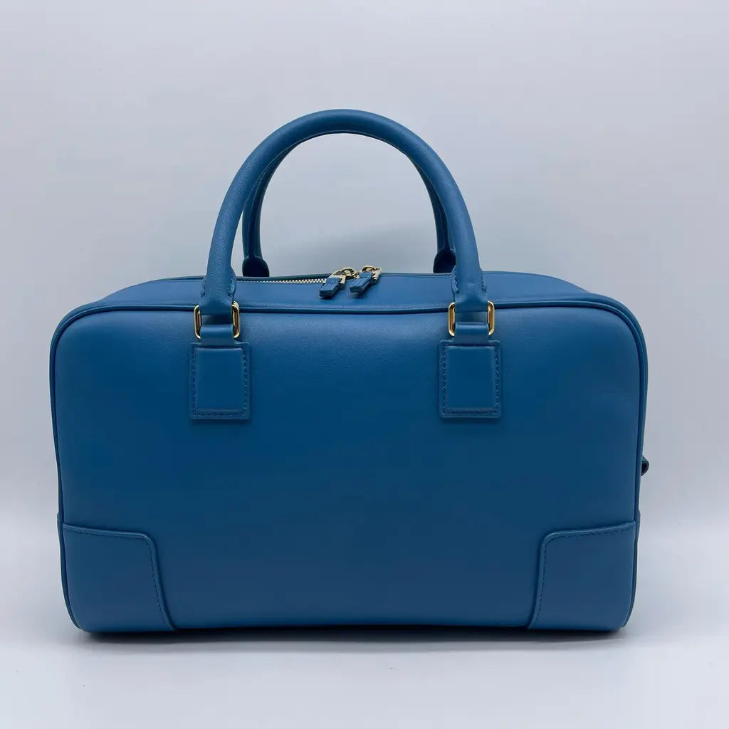 Loewe Calfskin Amazona 28 bag in Lagoon blue color.