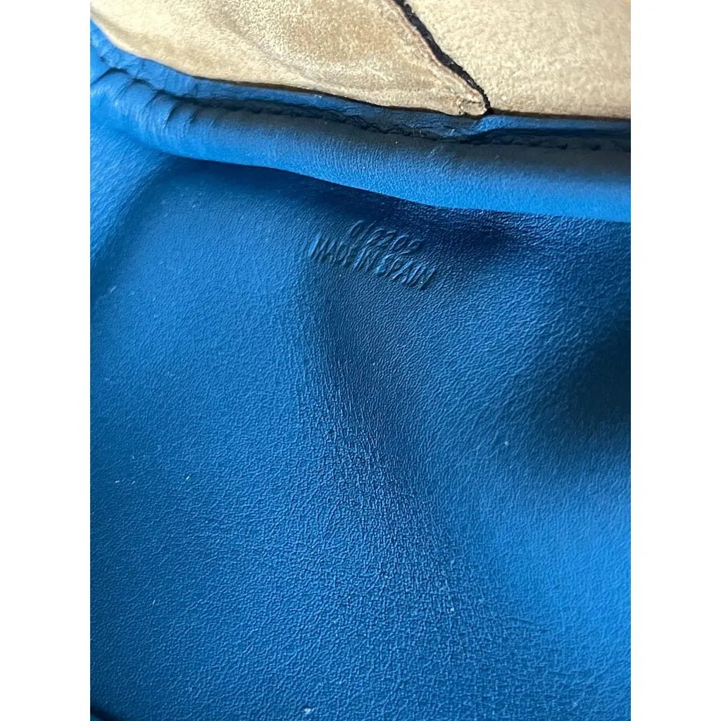 Loewe Calfskin Amazona 28 bag in Lagoon blue color.