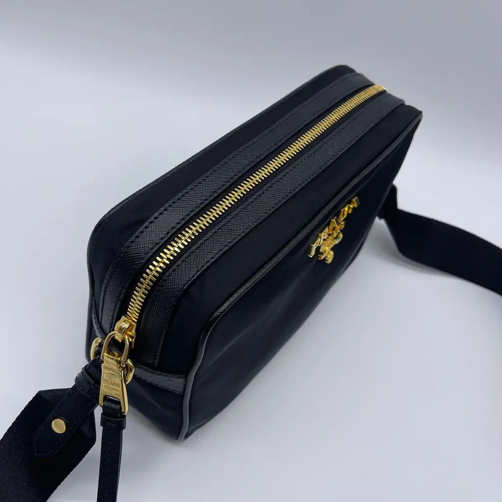 Prada Tessuto+Saffiano Shoulder/Crossbody Bag