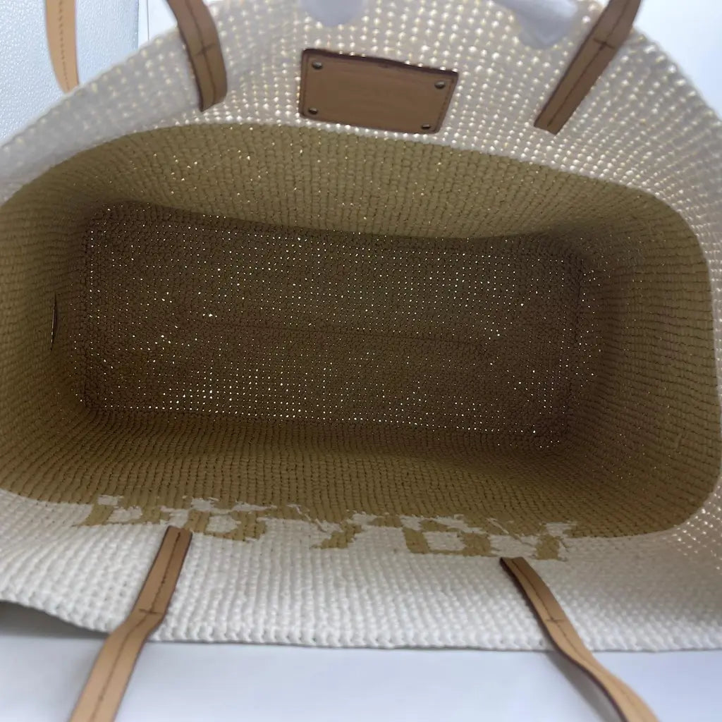 Prada Rafia +Vitello Tote Bag
