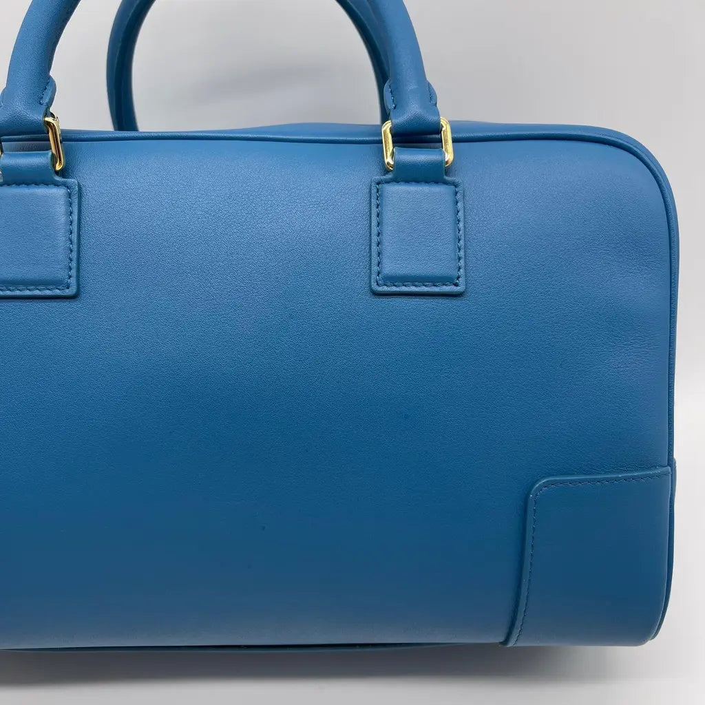 Loewe Calfskin Amazona 28 bag in Lagoon blue color.