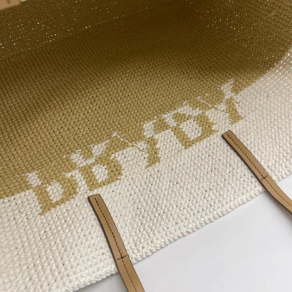 Prada Rafia +Vitello Tote Bag