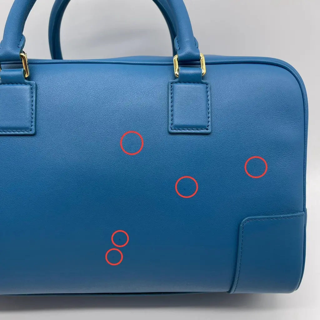 Loewe Calfskin Amazona 28 bag in Lagoon blue color.