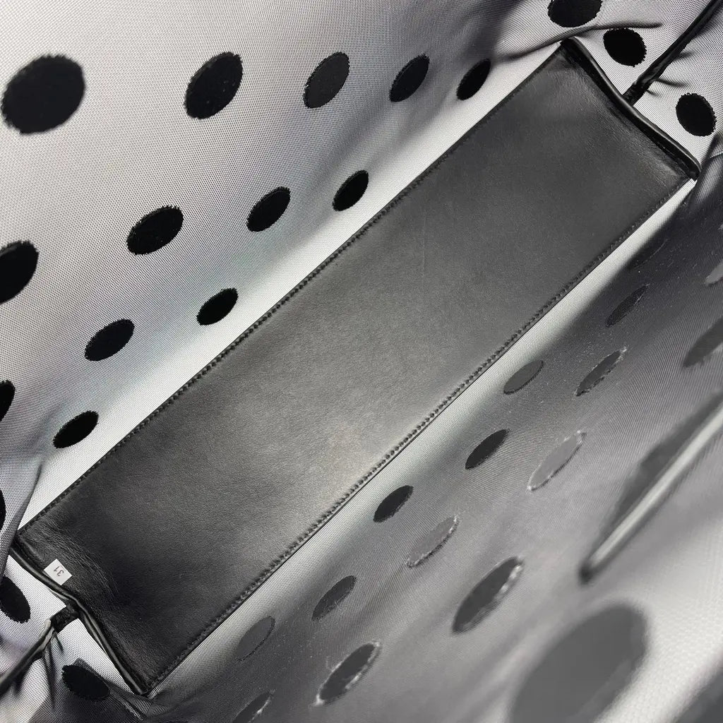 Prada Polka Dot Mesh Rete Ricamo Tote Bag