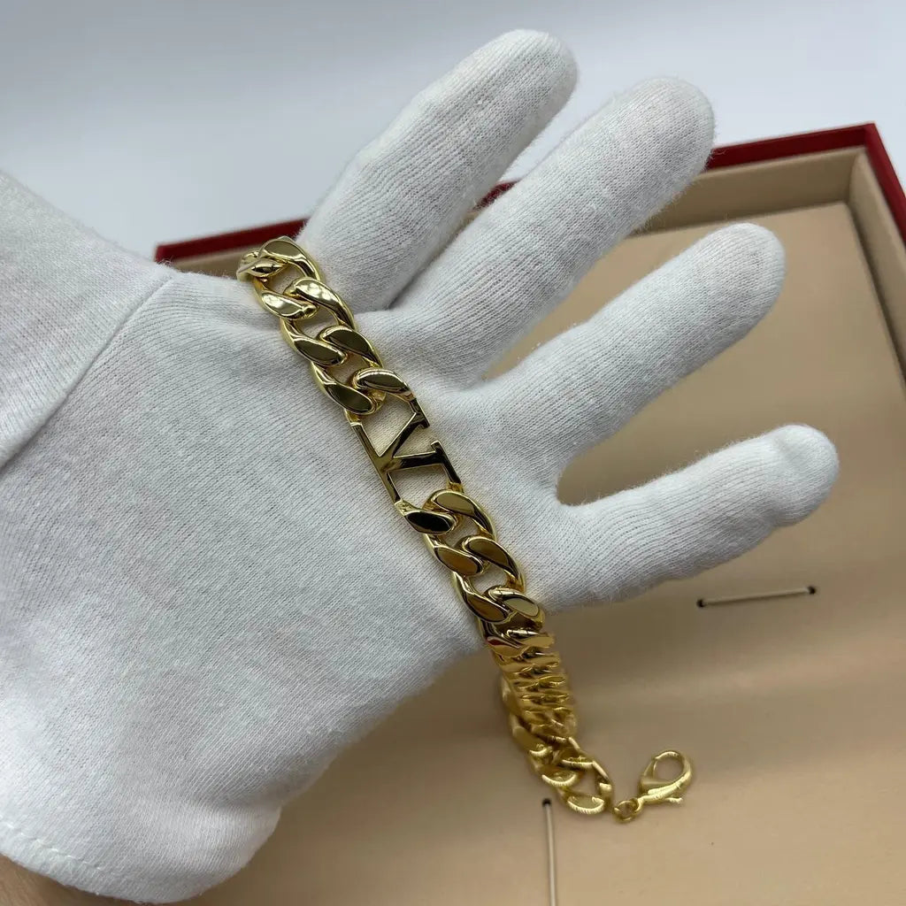 Valentino V logo Chain Metal and Swarovski Crystal Necklace