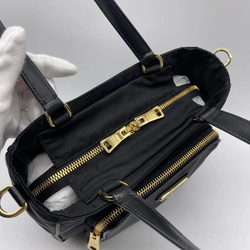 Prada Tessuto+Saffiano Shopping Bag