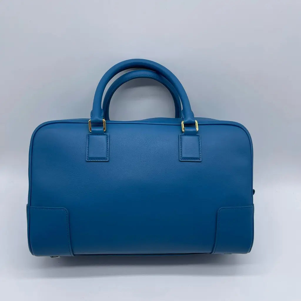 Loewe Calfskin Amazona 28 bag in Lagoon blue color.