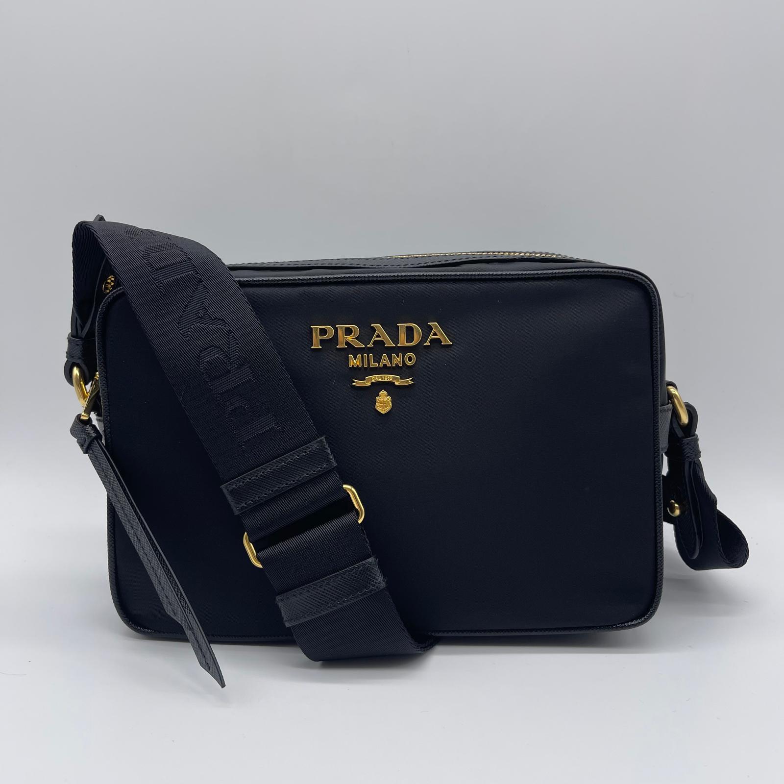 Prada Tessuto+Saffiano Shoulder/Crossbody Bag
