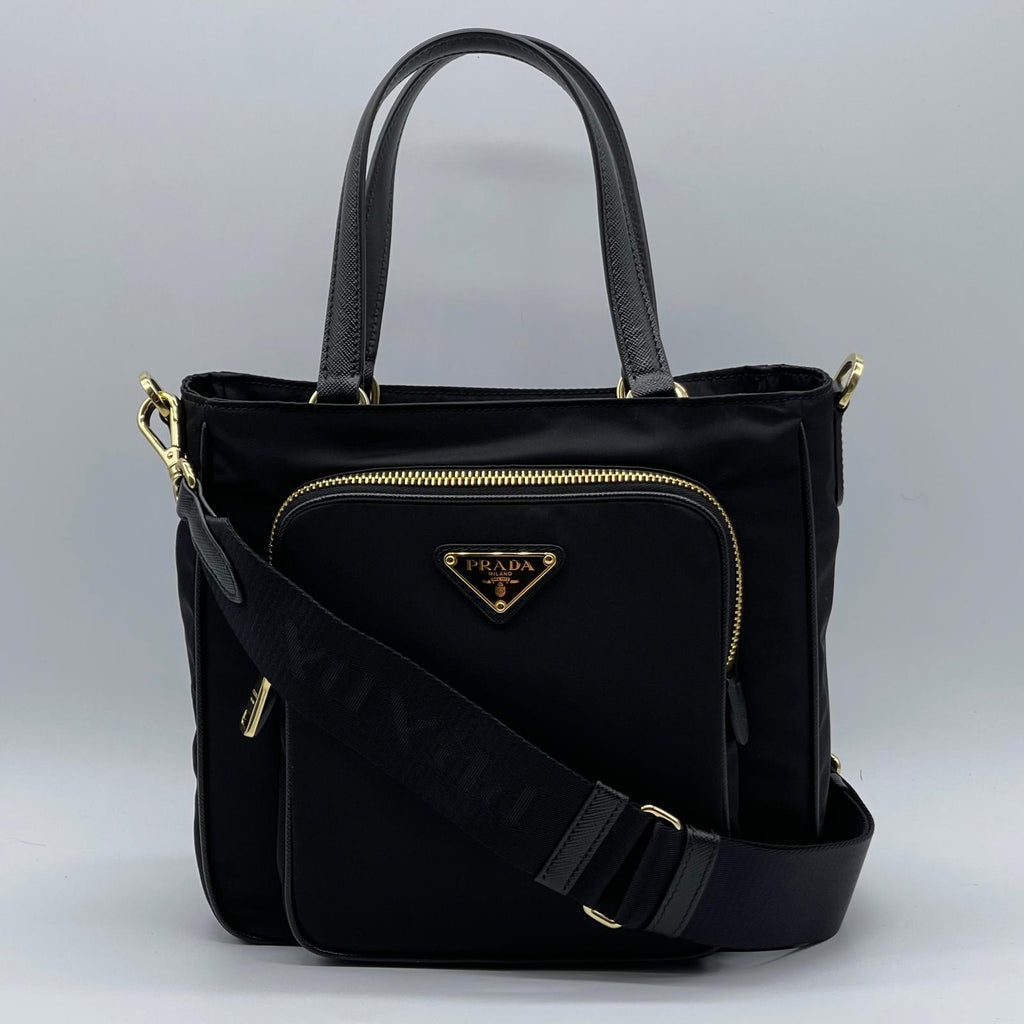 Prada Tessuto+Saffiano Shopping Bag