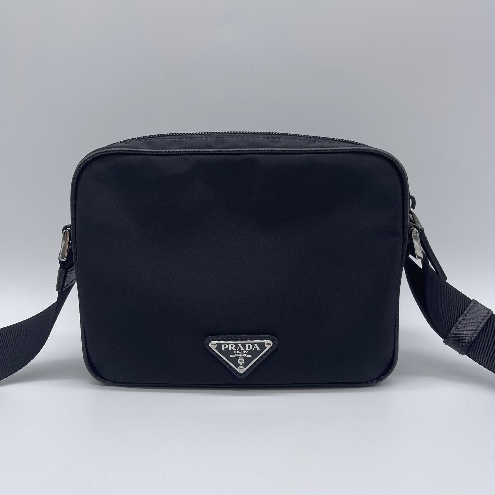 Prada Tessuto + Saffiano Shoulder Bag